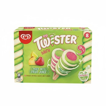 Heartbrand Wall's Mini Ice Cream Lolly Pineapple, Lemon-Lime, and Strawberry 8 x 50 ml 