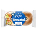 Warburtons 6 Thin Bagels Original Soft & Sliced