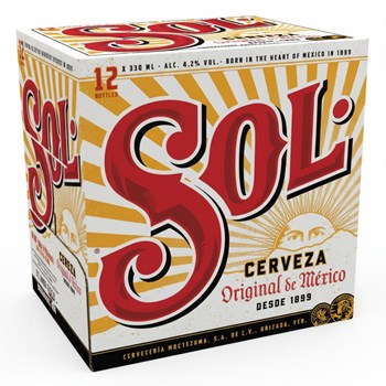 Sol Original Lager Beer 12 x 330ml Bottles