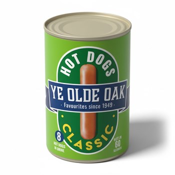 Ye Olde Oak 8 Classic Hot Dogs in Brine 400g