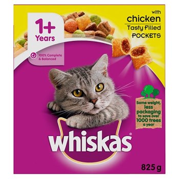 Whiskas Tasty Filled Pockets with Chicken 1+ Years 825g