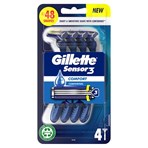 Gillette Sensor3 Comfort, Disposable Razors For Men, 4-Pack Razors
