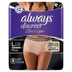 Always Discreet Boutique Incontinence Pants Women Beige Plus, L, 8 Pants