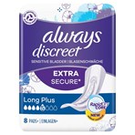 Always Discreet Incontinence Pads Women Long Plus 8 Count  