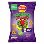 Walkers Monster Munch Pickled Onion Multipack Snacks Crisps 6x20g