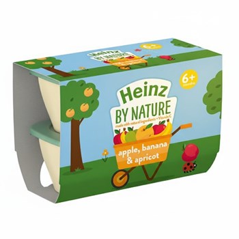 Heinz By Nature Apple, Banana & Apricot 6+ Months 4 x 100g