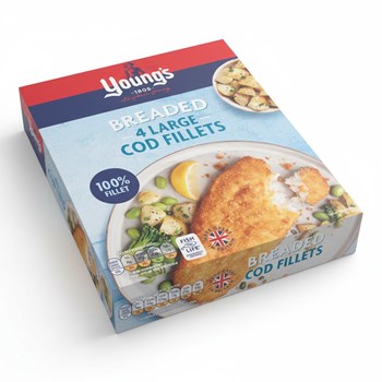 Young's Breaded 4 Large Cod Fillets 440g