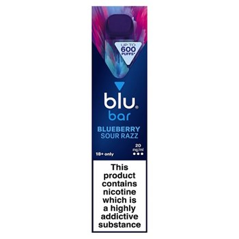 blu bar Blueberry Sour Razz Disposable Vape 20mg/ml
