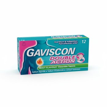 Gaviscon Double Action Mint Flavour 12 Chewable Tablets