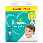 Pampers Baby-Dry Size 7, 58 Nappies, 15kg+, Jumbo+ Pack