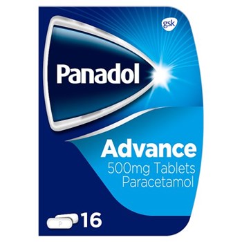 Panadol Advance Pain Relief Tablets, 500 mg Paracetamol Tablets, Pack of 16