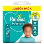 Pampers Baby-Dry Size 5, 72 Nappies, 11kg - 16kg, Jumbo+ Pack