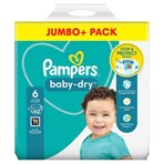 Pampers Baby-Dry Size 6, 62 Nappies, 13kg - 18kg, Jumbo+ Pack