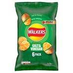 Walkers Salt & Vinegar Multipack Crisps 6x25g
