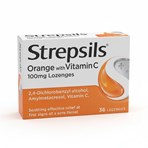 Strepsils Orange with Vitamin C 100mg Lozenges 36 Lozenges