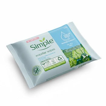 Simple Water Boost Biodegradable Facial Wipes Hydrating 20 wipes 