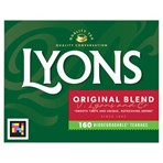 Lyons Original Blend 160 Biodegradable¹ Tea Bags 464g