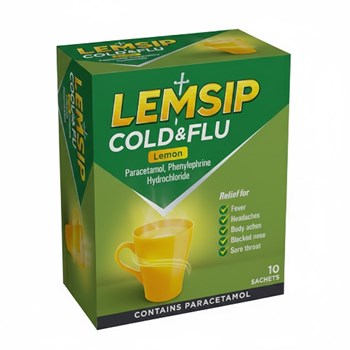 Lemsip Cold & Flu Lemon 10 Sachets