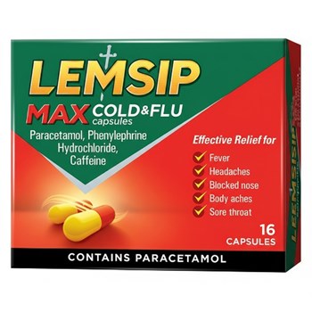 Lemsip Max Cold & Flu 16 Capsules