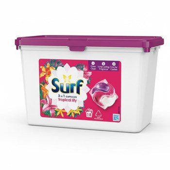 Surf  Washing Capsules Tropical Lily 3 in 1 capsules 18 washes 