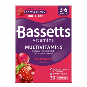 Bassetts Vitamins Multivitamins 3-6 Years 30 Gummies Strawberry Flavour