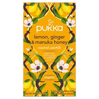 Pukka Organic Lemon, Ginger & Manuka Honey 20 Herbal Tea Sachets 40g