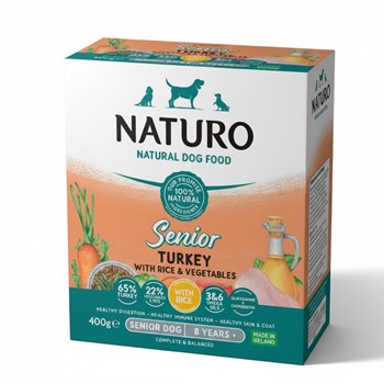 Naturo Natural Pet Food Turkey with Rice and Vegetables Senior Dog 8 Years+ 400g