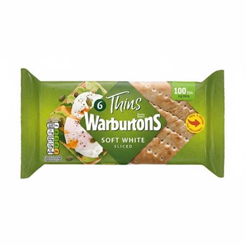 Warburtons 6 Thins Soft White Sliced