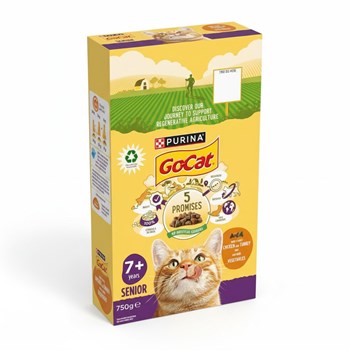 Go-Cat with a Tasty Chicken and Turkey Mix and with Vegetables 7+ Years  Senior 750g