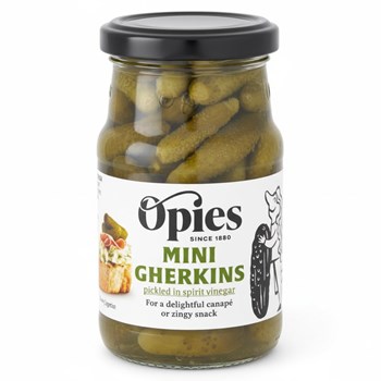 Opies Mini Gherkins Pickled in Spirit Vinegar 227g