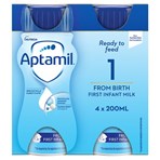 Aptamil 1 First Infant Milk From Birth 4 x 200ml (800ml)