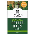 Taylors of Harrogate Rich Italian Coffee Bags 10 Enveloped Bags 75g