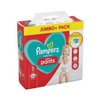 Pampers Baby-Dry Nappy Pants Size 5, 60 Nappies, 12kg-17kg, Jumbo+ Pack
