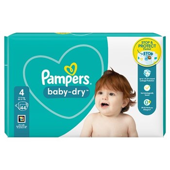 Pampers Baby-Dry Size 4, 44 Nappies, 9kg-14kg, Essential Pack