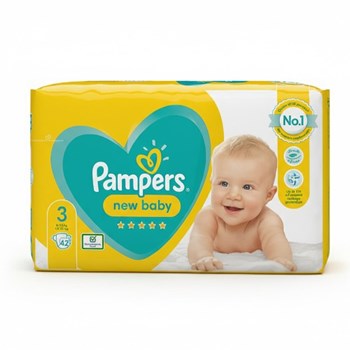 Pampers New Baby Size 3, 42 Nappies, 6kg-10kg, Essential Pack