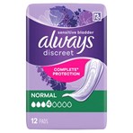 Always Discreet Incontinence Pads Women Normal 12 Count  