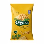 Organix Cheese & Herb Organic Finger Food Toddler Snack Corn Puffs Multipack 4x15g