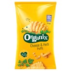 Organix Cheese & Herb Organic Finger Food Toddler Snack Corn Puffs Multipack 4x15g