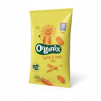 Organix Carrot Stix Organic Finger Food Toddler Snack Corn Puffs Multipack 4x15g