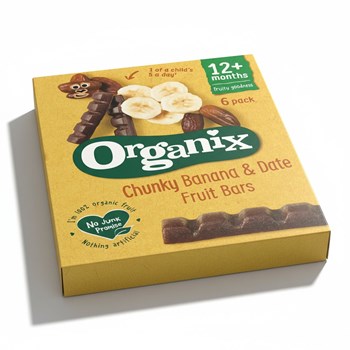 Organix Chunky Banana & Date Fruit Bars 12+ Months 6 x 17g (102g)