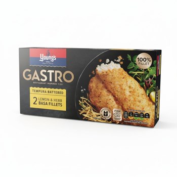 Young's Gastro Tempura Battered 2 Lemon & Herb Basa Fillets 310g