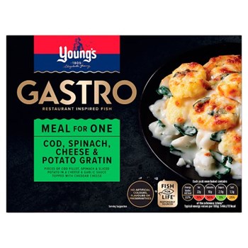 Young's Gastro Cod, Spinach, Cheese & Potato Gratin Meal for One 360g