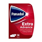 Panadol Extra Advance Pain Relief Tablets, 500mg Paracetamol Tablets with 65 mg Caffeine, Pack of 14