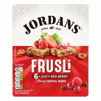 Jordans Frusli Juicy Red Berry Chewy Cereal Bars 6 x 30g (180g)