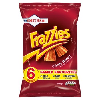 Smiths Frazzles Snacks Crispy Bacon 6 x 18g
