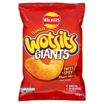 Walkers Wotsits Giants Sweet & Spicy Snacks Crisps 130g