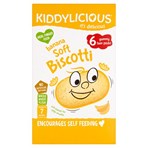 Kiddylicious Banana Soft Biscotti Baby Snacks 6x20g