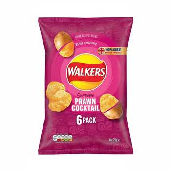 Walkers Prawn Cocktail Multipack Crisps 6 x 25g