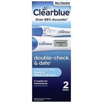 Clearblue Pregnancy Test Double-Check & Date Combo Pack, 2 Tests (1 Digital, 1 Visual)