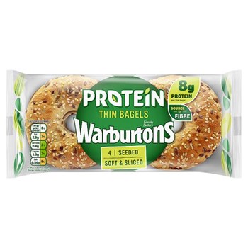 Warburtons 4 Seeded Protein Thin Bagels